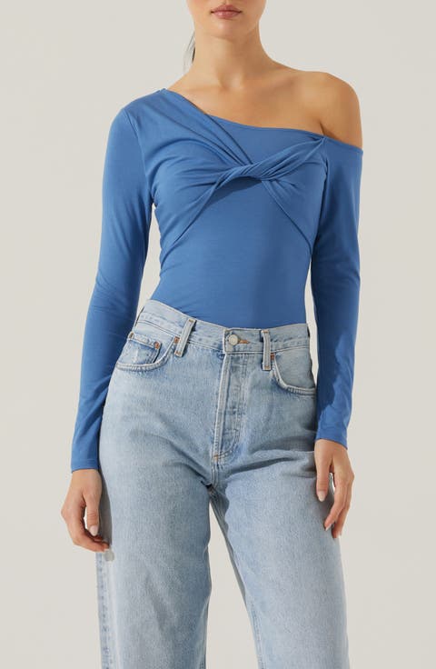 One Shoulder Lace Top in Pink | LUCY IN THE SKY