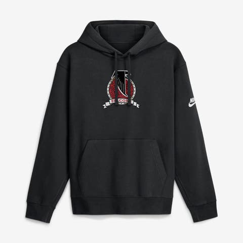 Men's Nike  Black Atlanta Falcons Short Pass Rewind Club Fleece Hoodie