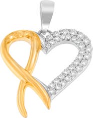 Haus of Brilliance Silver Two Toned 1/4 cttw Round Cut Diamond Pendant Necklace