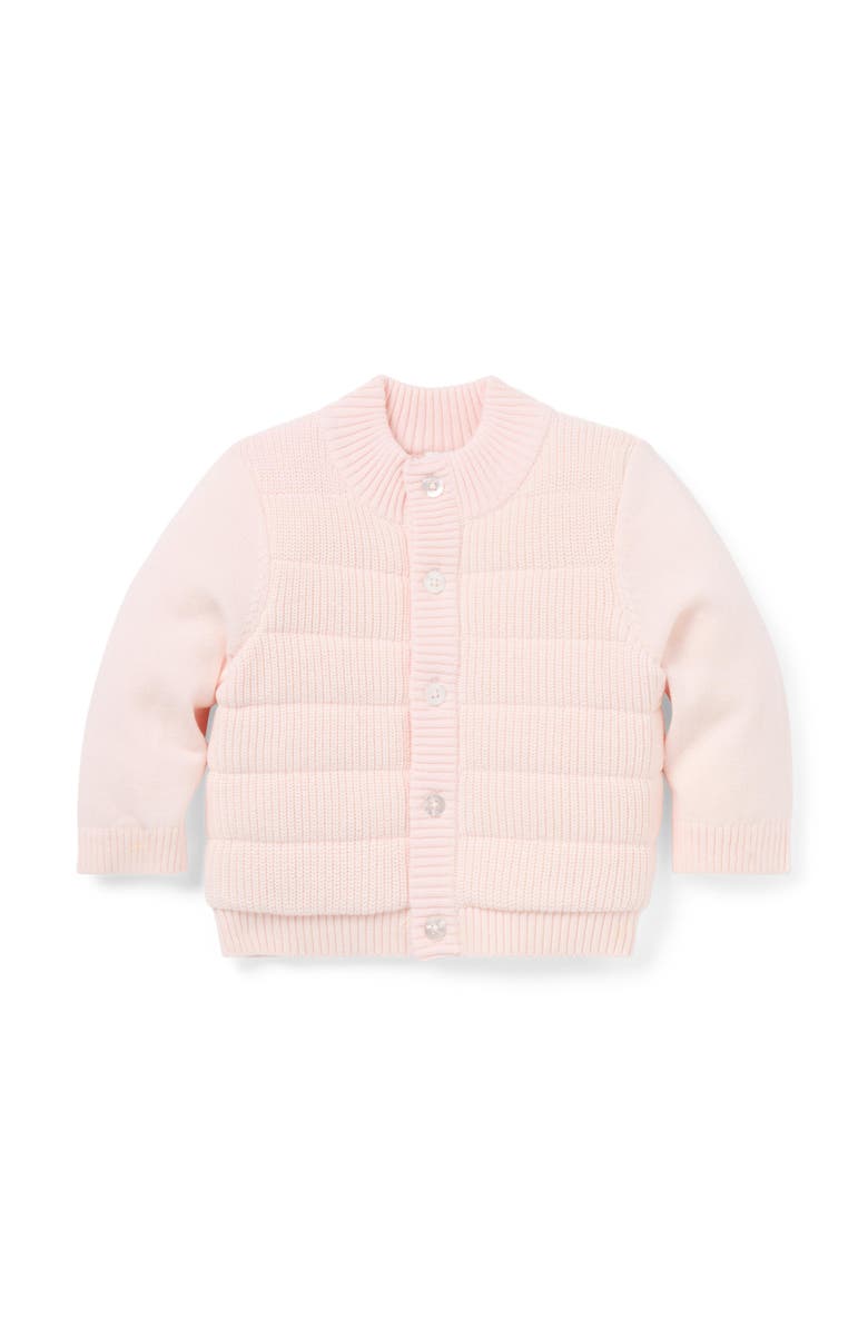 Janie and Jack Cozy Quilted Sweater Jacket, Main, color, Pink