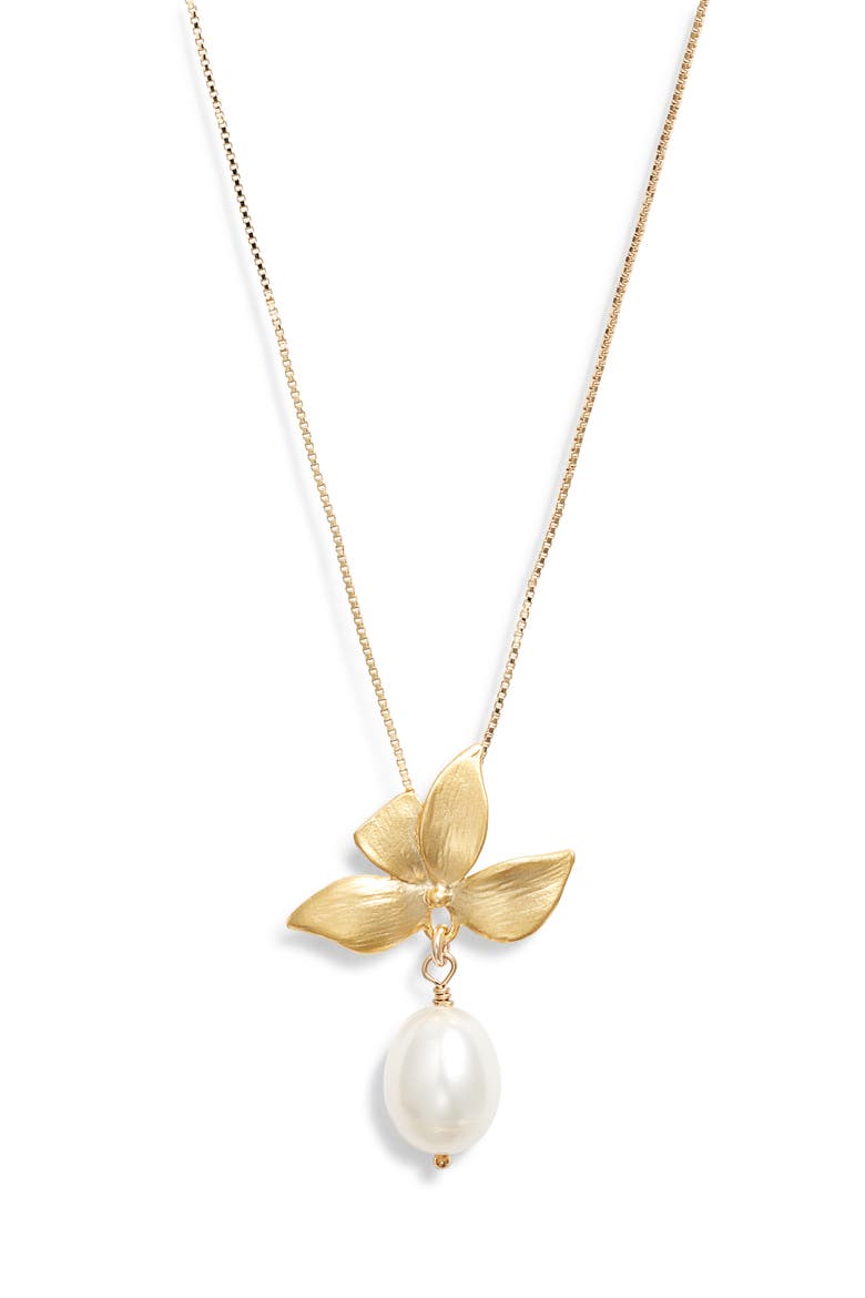 Maeve Freshwater Pearl Pendant Necklace, Main, color, GOLD