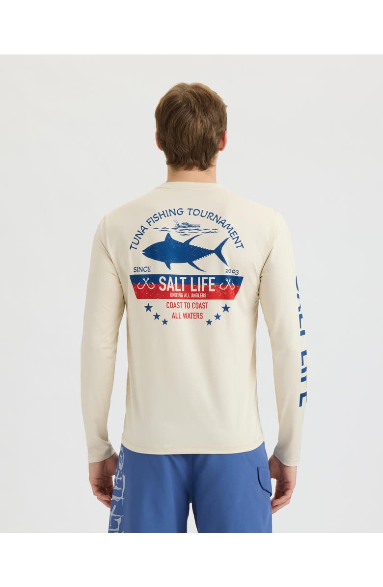 Salt Life Tuna Tournament Long Sleeve SLX Performance Tee, Alternate, color, Chalk