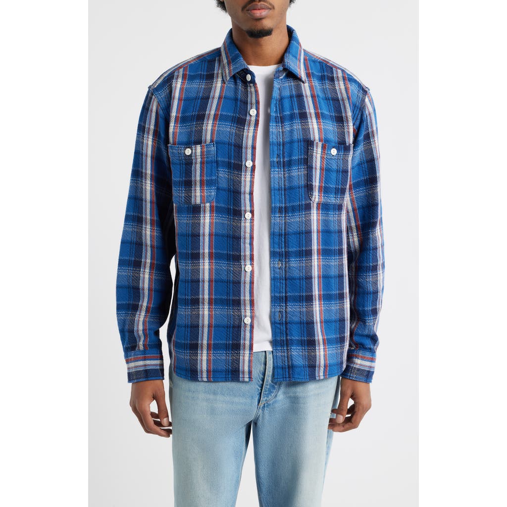 Edwin Plaid Cotton Button-up Work Shirt In Multi