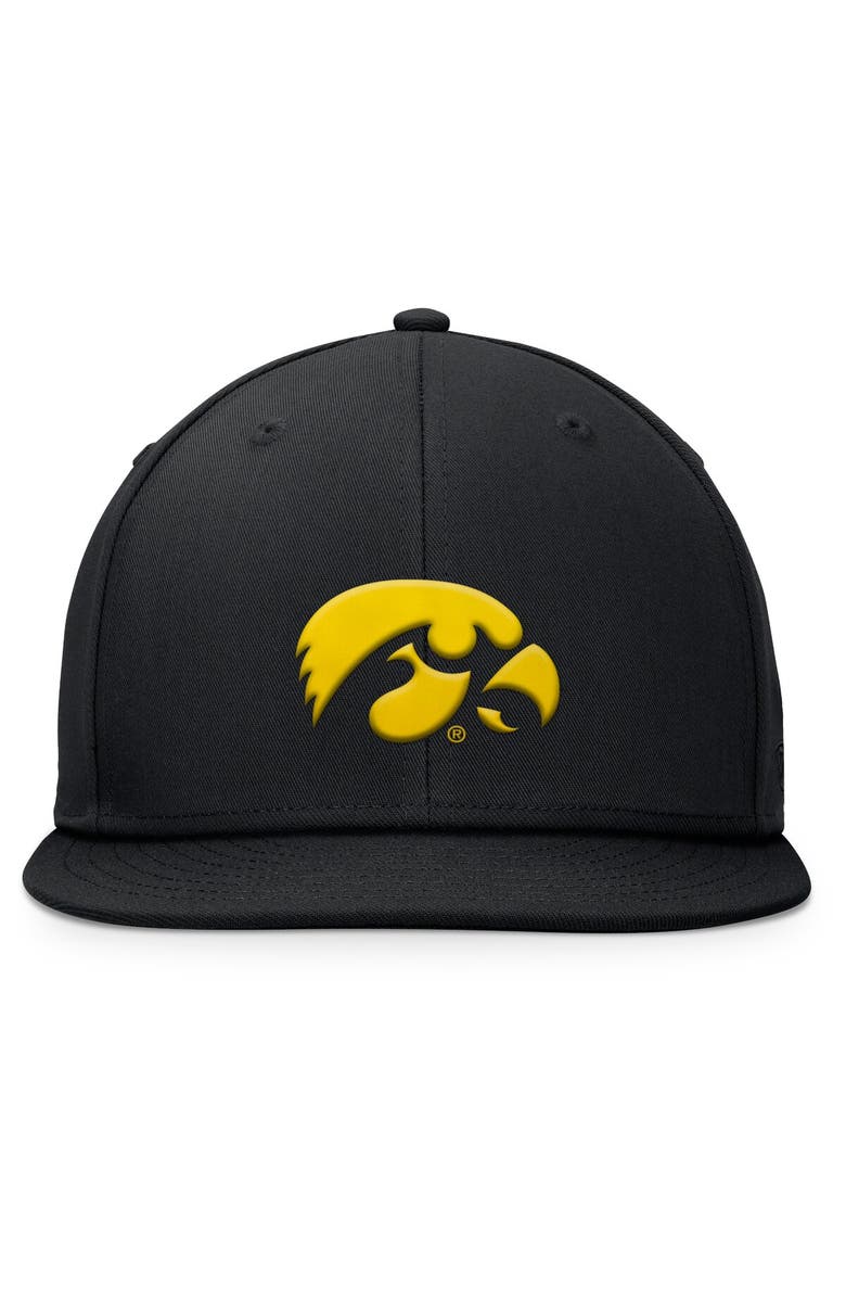 TOP OF THE WORLD Men's Top of the World Black Iowa Hawkeyes Fundamental Snapback Hat, Alternate, color, Black