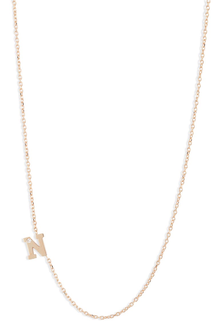 Diamond Initial Necklace, Main, color, N