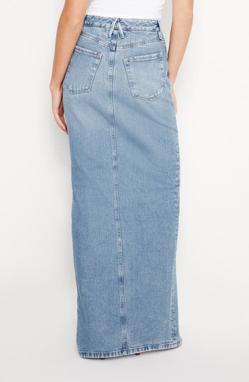 Good American Slit Front Denim Midi Skirt In Indigo599