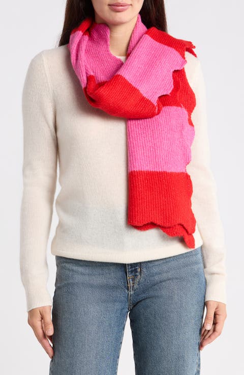 Striped Scalloped Scarf