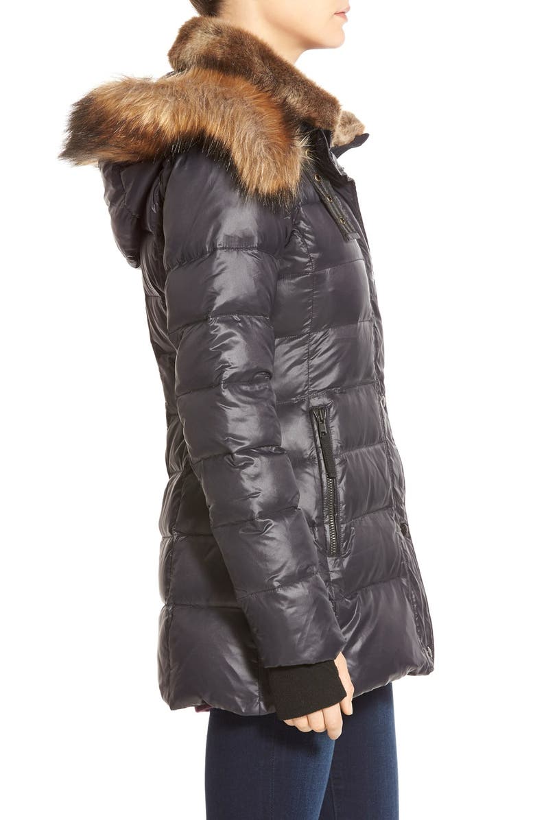 S13 /NYC 'Mulberry' Faux Fur Trim Puffer Coat, Alternate, color, 