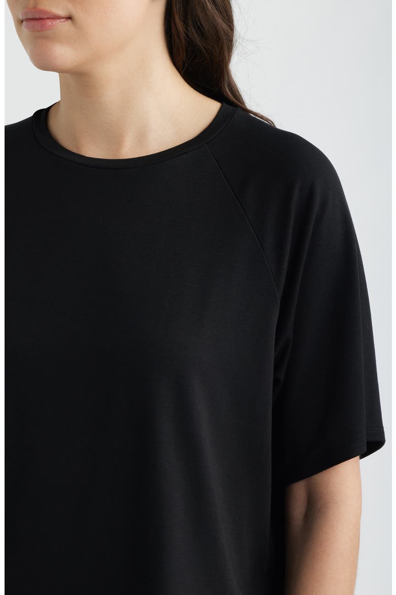 Short Sleeve Crewneck Top, Alternate, color, BLACK