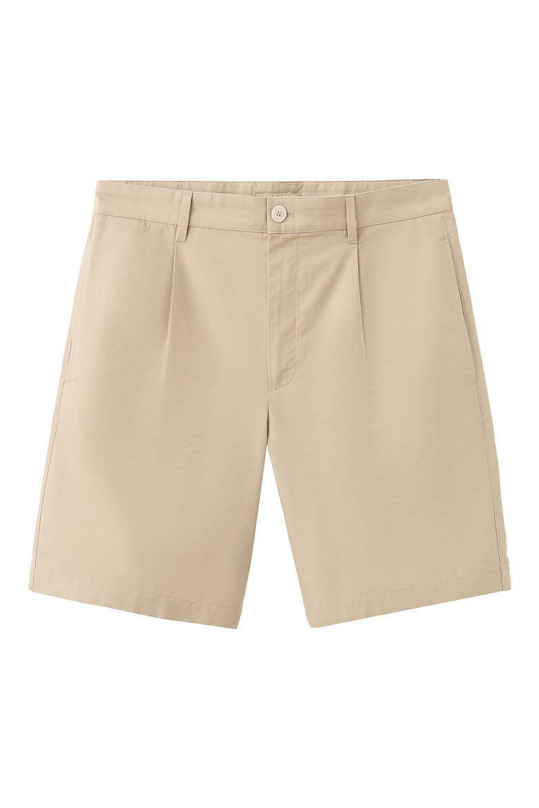 Pleat Front Bermuda Shorts, Main, color, BEIGE