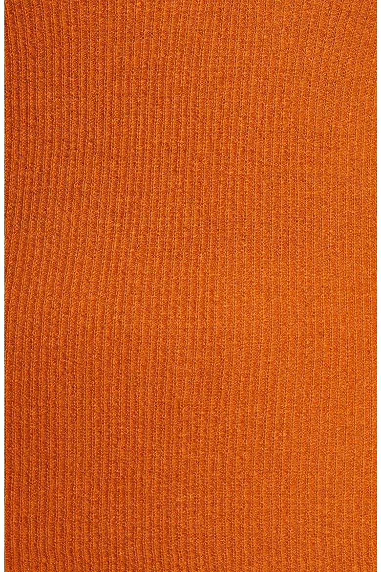 V-Neck Ribbed Cashmere Sweater, Alternate, color, DARK GINGER