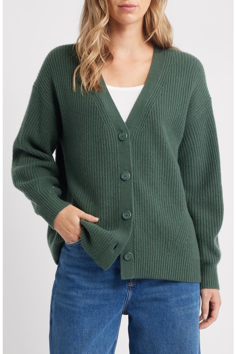 Fairfax Cashmere Cardigan, Alternate, color, KALE