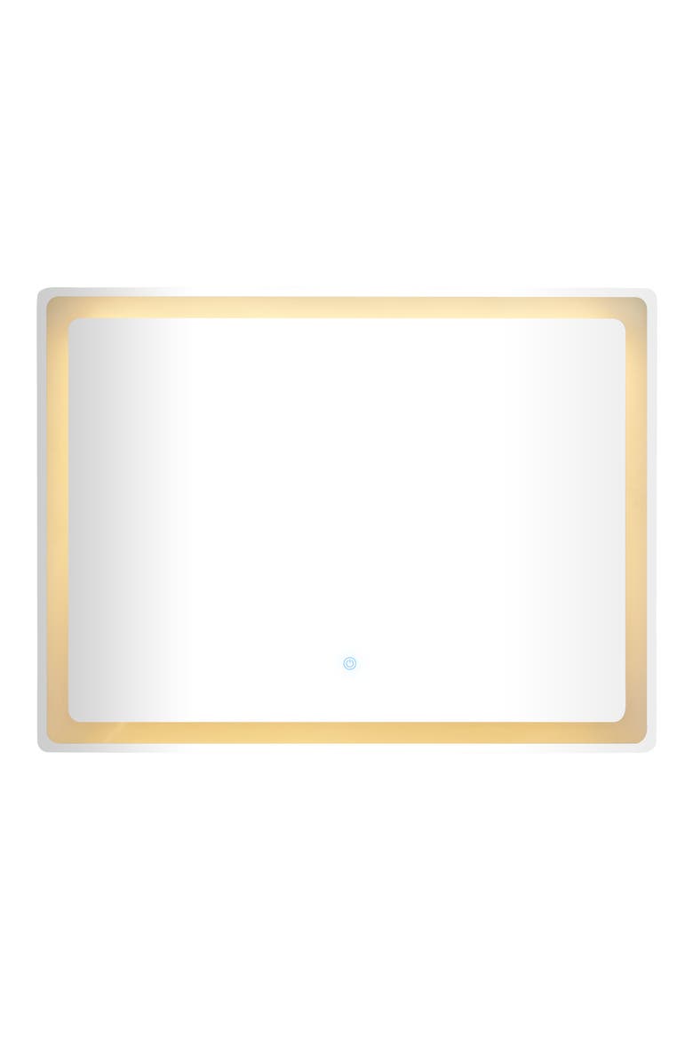 Silvertone Glass LED Mirror, Alternate, color, CLEAR