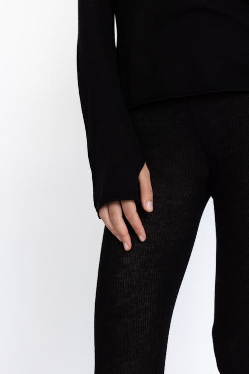 Alas Merino Wool Sheer Top In Black