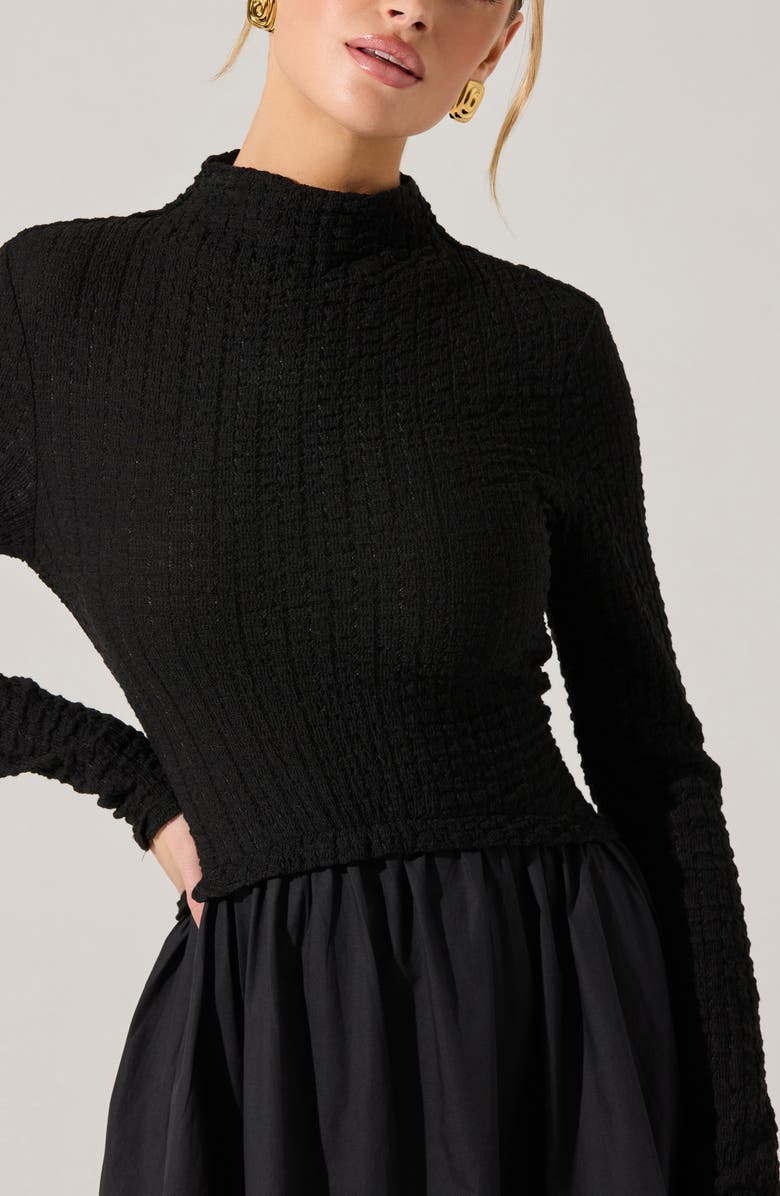 ASTR the Label Kearney Long Sleeve Mixed Media Dress, Alternate, color, 