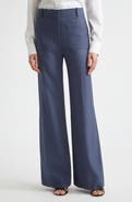 Victoria Beckham Alina High Waist Stretch Flare Pants