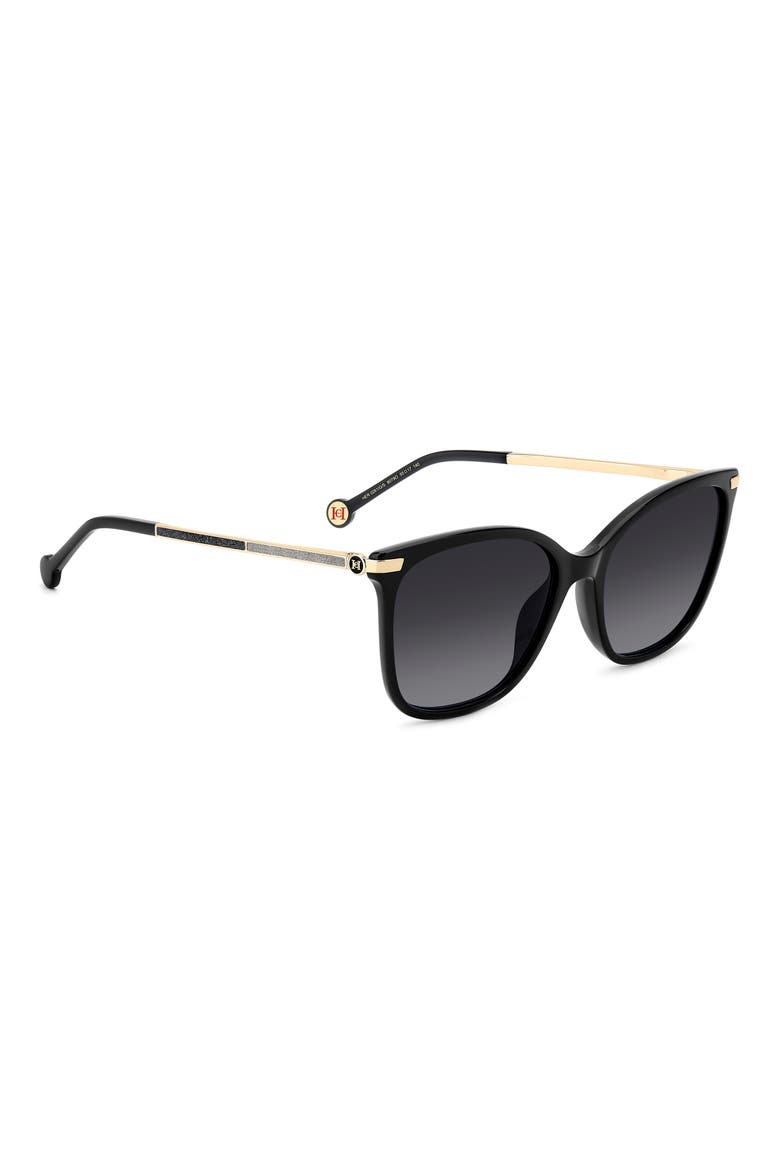 55mm Gradient Rectangular Sunglasses, Alternate, color, BLACK/ DARK GREY SF