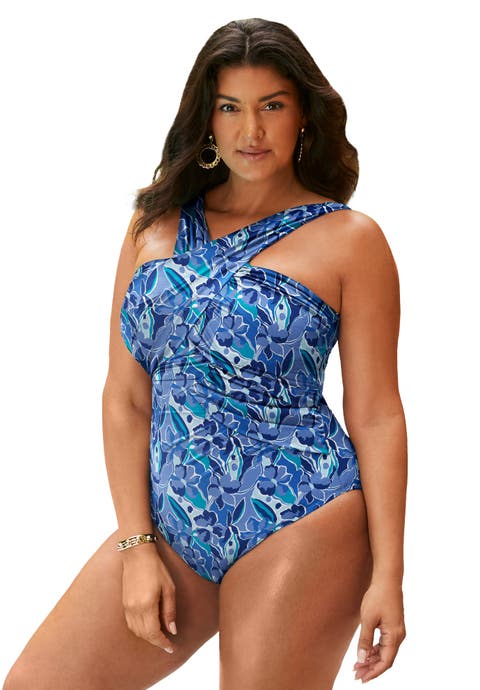 High Neck Wrap One Piece Swimsuit