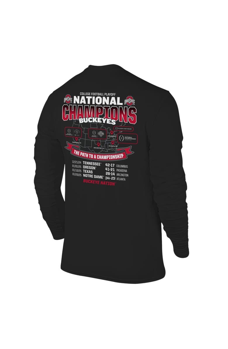 VICTORY LABEL Men's  Black Ohio State Buckeyes College Football Playoff 2024 National Champions Tour Long Sleeve T-Shirt, Alternate, color, 