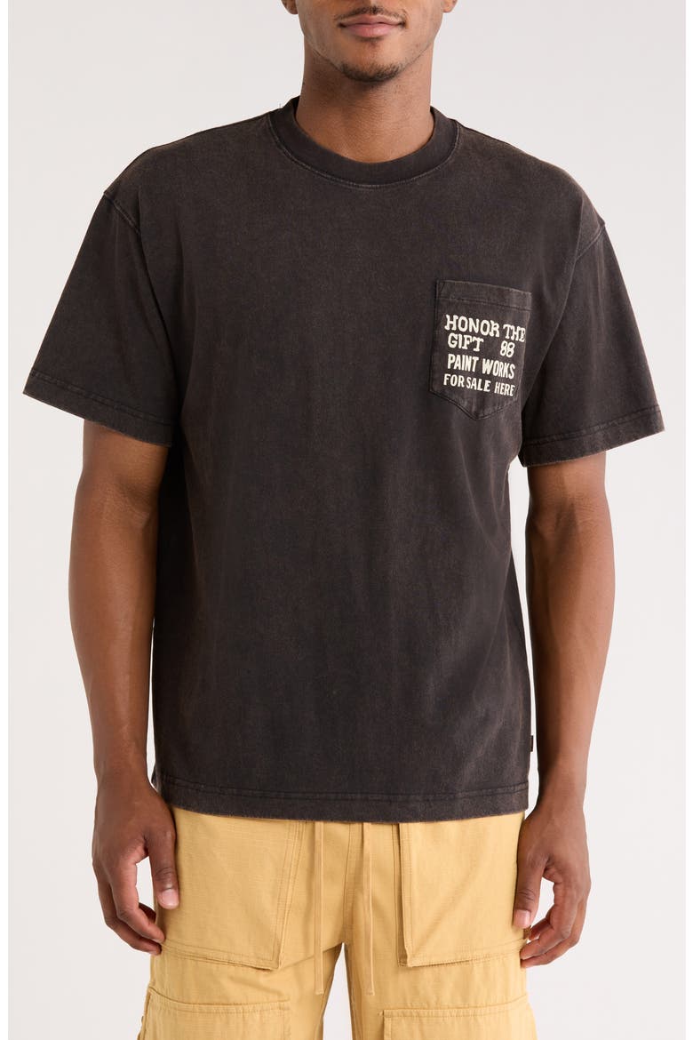 Paint Works Graphic Pocket T-Shirt, Main, color, BLACK