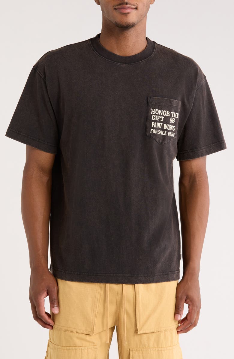 HONOR THE GIFT Paint Works Graphic Pocket T-Shirt, Main, color, Black