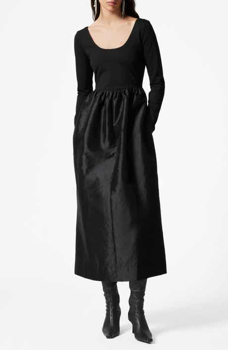 Long Sleeve A-Line Midi Dress
