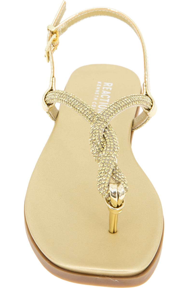 Reaction Kenneth Cole Whitney Crystal Strap Flat Sandal, Alternate, color, Gold Jewel
