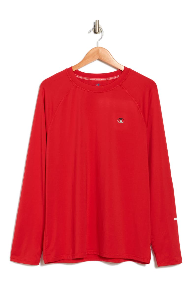 Long Sleeve Rashguard Top, Alternate, color, RED