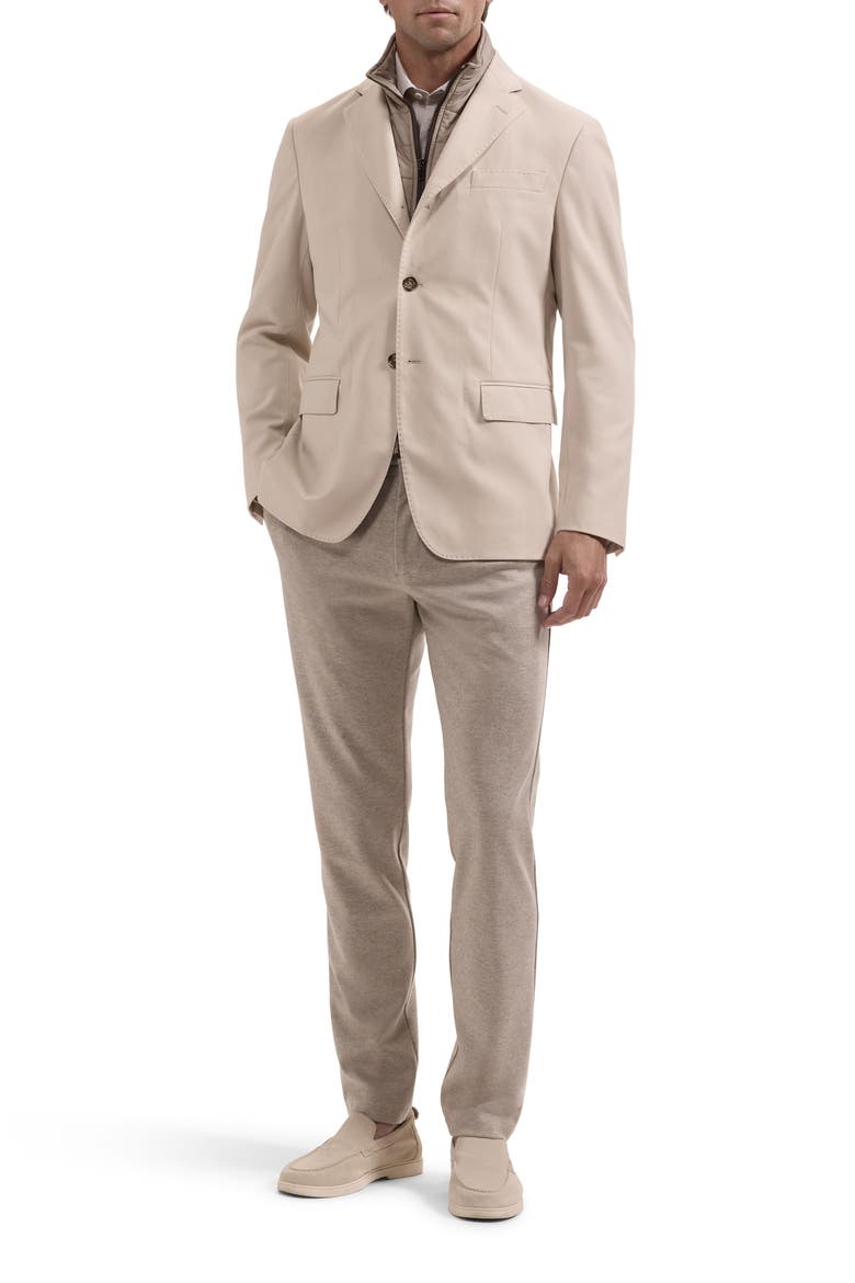 Three Button Blazer with Quilted Bib, Alternate, color, CASHMERE