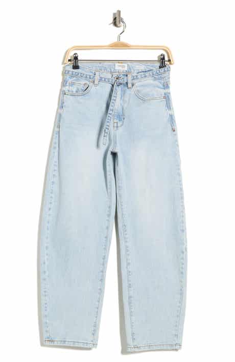 Kensie Jessica High Rise Belted Ankle Barrel Leg Jeans