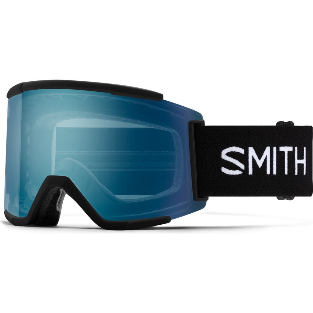 Smith Squad Xl Special Fit Snow Goggles In Black/everyday Blue Mirror