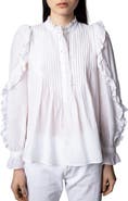 Zadig & Voltaire Timmy Tomboy Ruffle Cotton Blend Blouse
