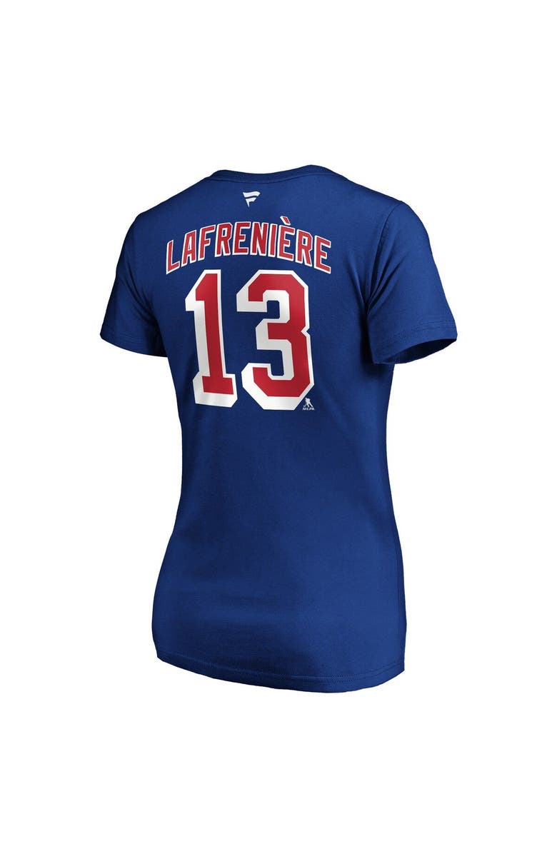 FANATICS Women's Fanatics Branded Alexis Lafreniere Blue New York Rangers Plus Size Name & Number V-Neck T-Shirt, Alternate, color, 