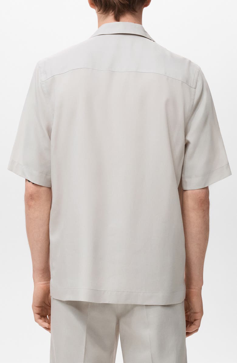 MANGO Regular Fit Short Sleeve Tencel<sup>™</sup> Lyocell Button-Up Shirt, Alternate, color, Ice Grey