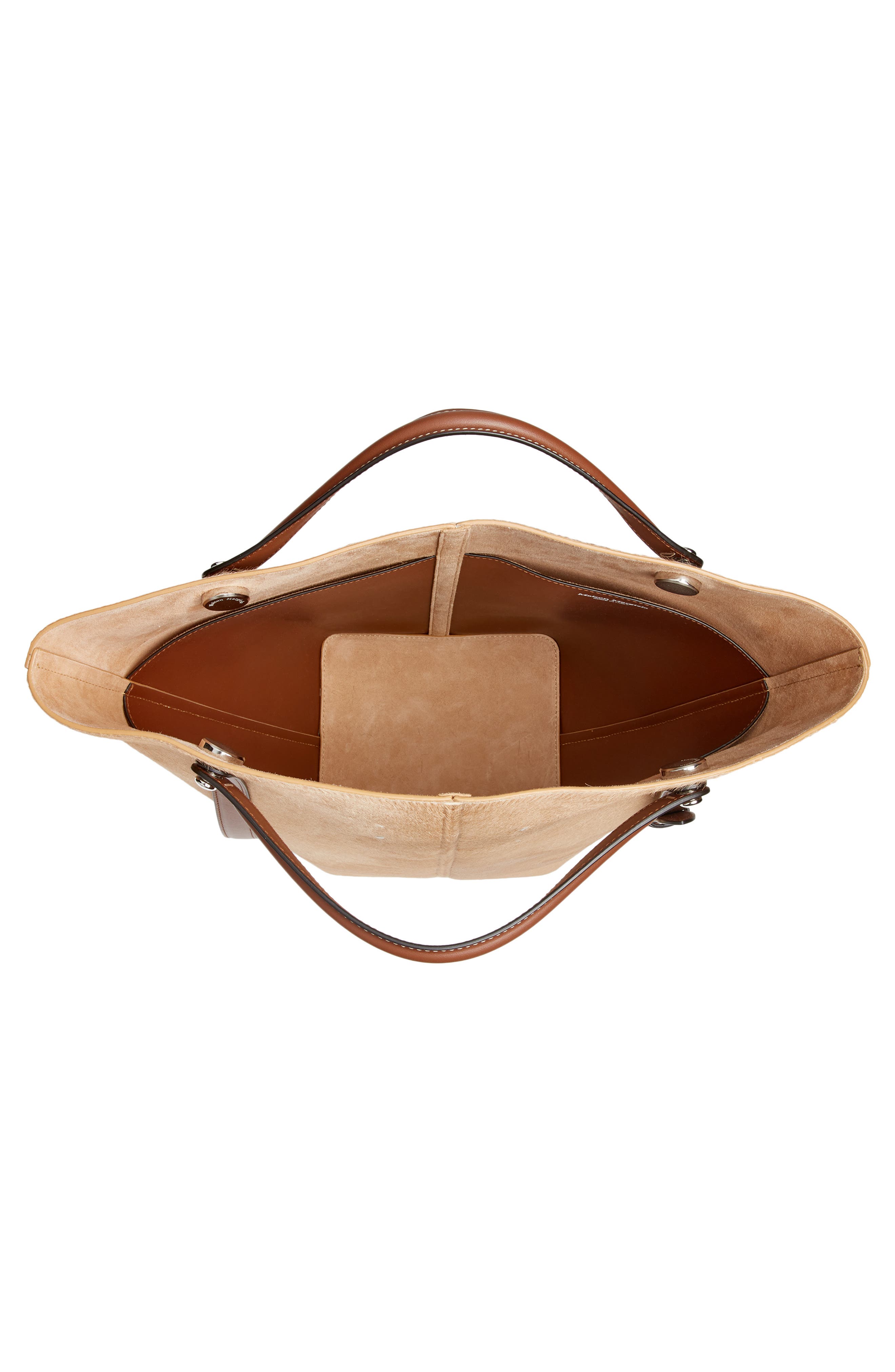 Medium Genuine Calf Hair Bag, Alternate, color, NATURAL BEIGE/ CHESTNUT