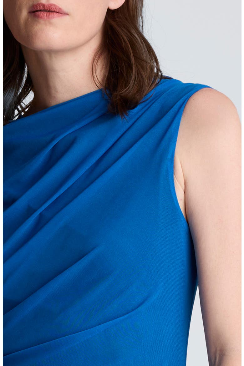 Ruched Sleeveless Midi Dress, Alternate, color, JEWEL BLUE