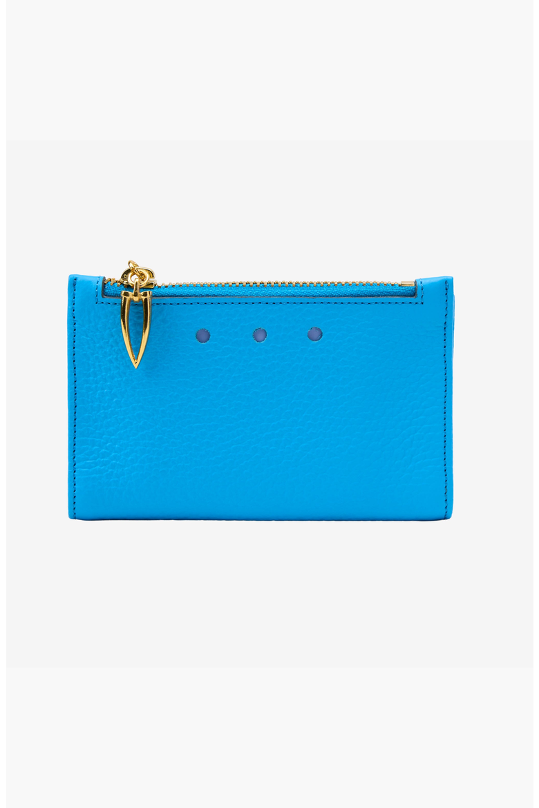 Ascot Slim Card Case with Zip Coin Pocket, Main, color, Azure