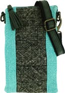 VINTAGE ADDICTION Two-Tone Crossbody Bag w/ Leather Trim