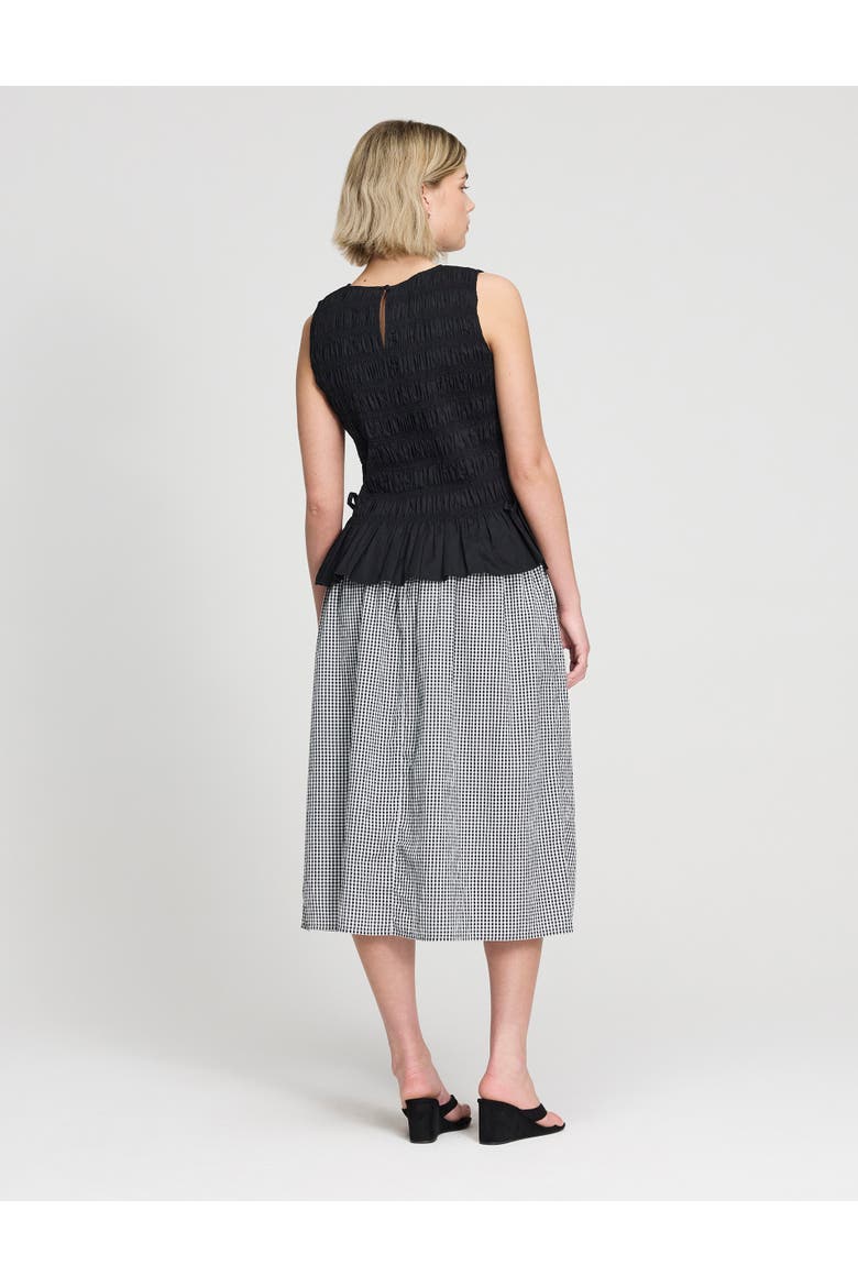 Malani Cotton Shirred Sleeveless Top, Alternate, color, Black