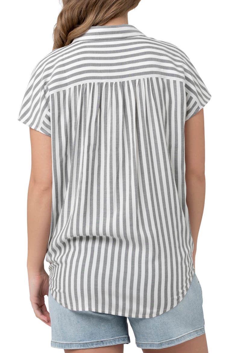 Ada Stripe Maternity Shirt, Alternate, color, BLACK / WHITE