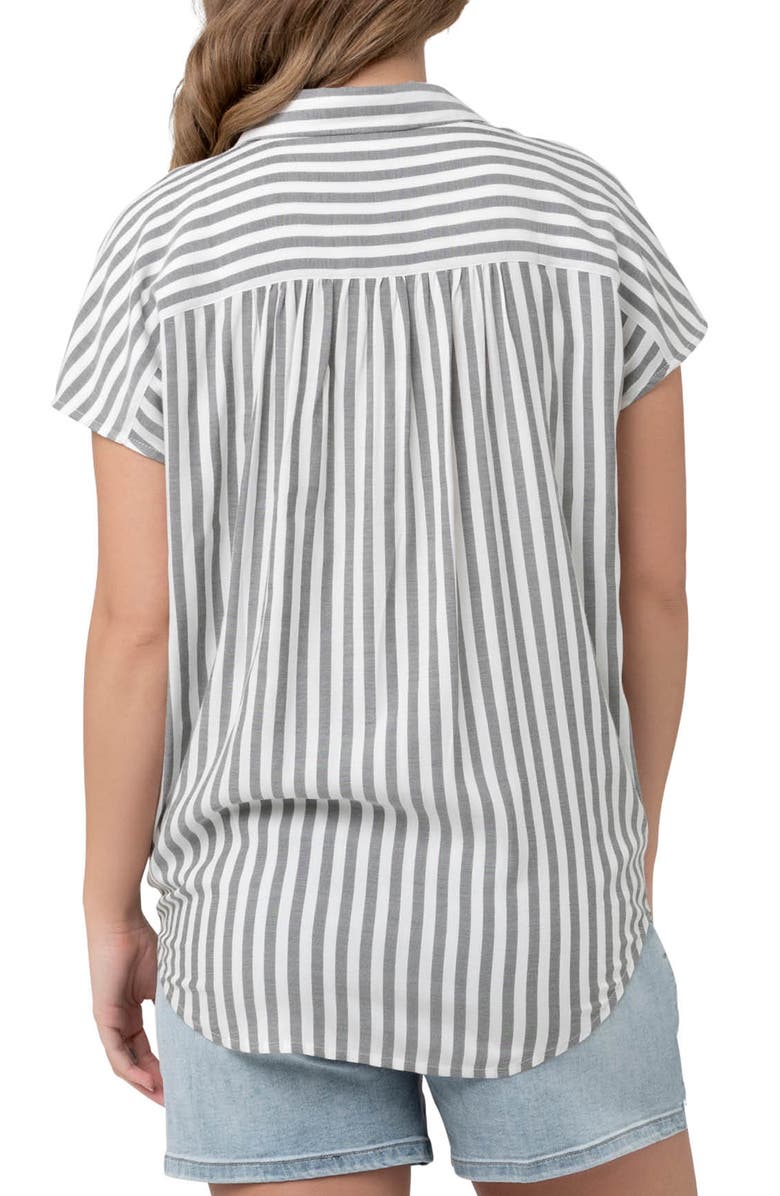 Ripe Maternity Ada Relaxed Shirt, Alternate, color, Black / White
