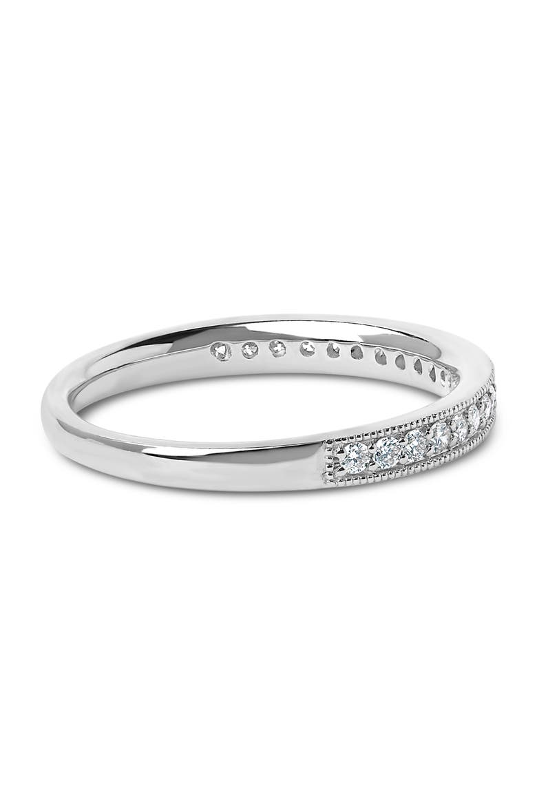 14K Gold 1/4 Cttw Round Diamond Milgrain Wedding Band, Alternate, color, White