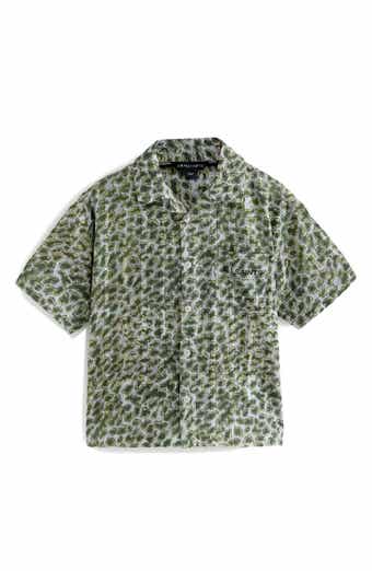 smALLSAINTS by ALLSAINTS Kids' Animal Print Short Sleeve Cotton Button-Up Shirt