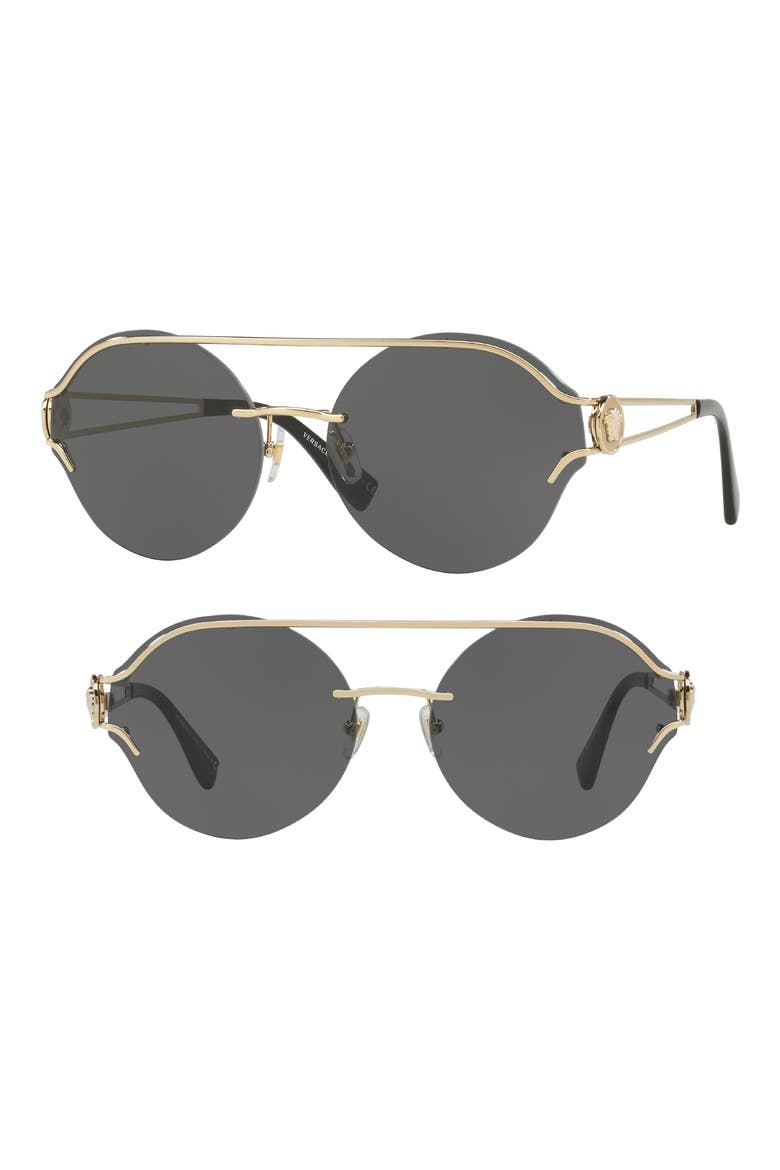 Rock Icons Medusa 61mm Metal Sunglasses, Main, color, PALE GOLD SOLID