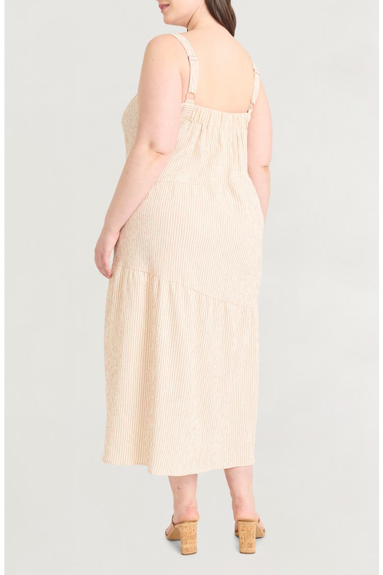 Sleeveless Tiered Maxi Dress, Alternate, color, IVORY/ RED