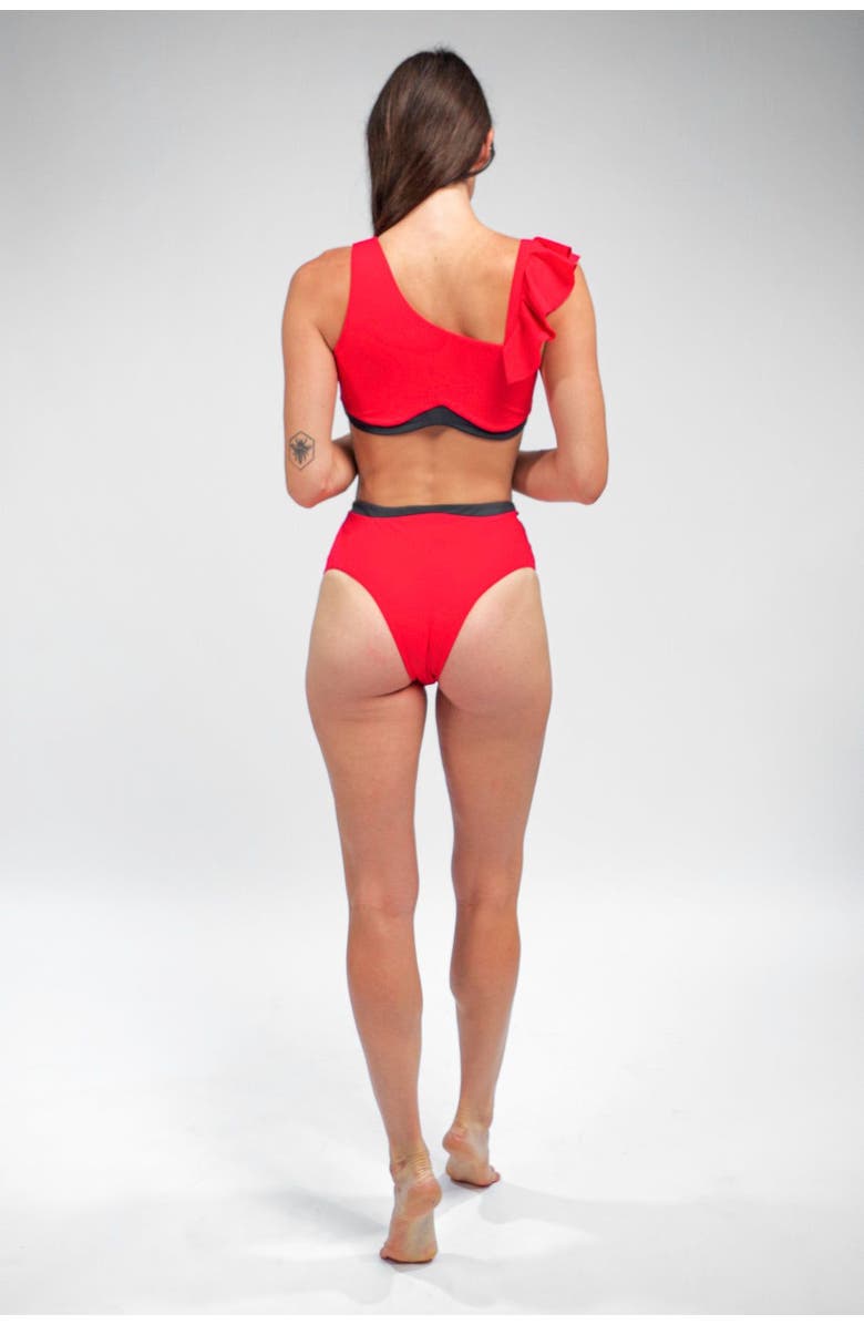 Mary Mercedes Rafaela Contouring Bikini Bottom, Alternate, color, Red