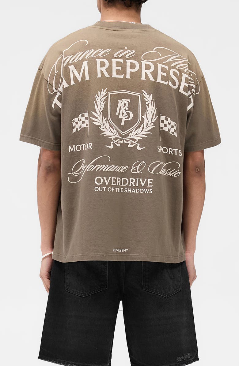 Represent Crest Oversize Graphic T-Shirt, Alternate, color, Dark Taupe