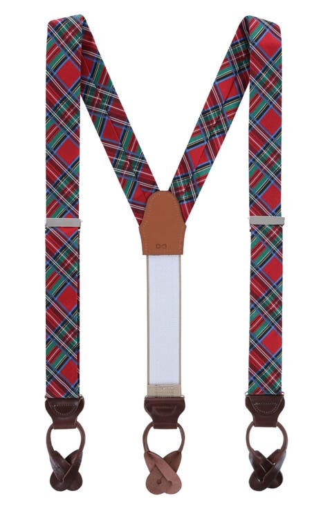 Nicholas Tartan Plaid Silk Suspenders