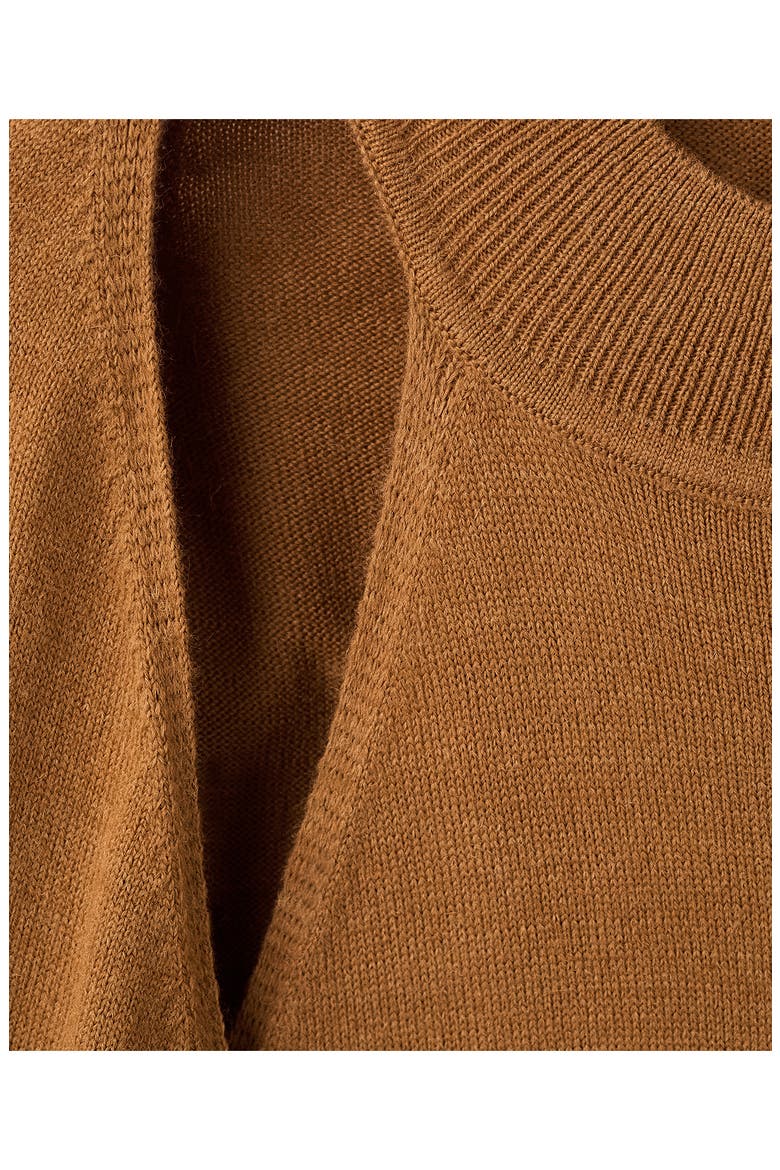 Cutout Sweater, Alternate, color, MEDIUM BROWN