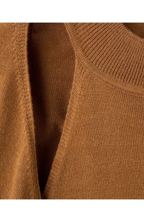 Mango Cutout Sweater In Brown
